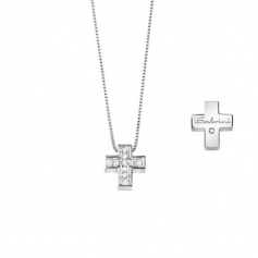 Salvini small cross necklace with diamonds - 20067604