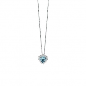 Salvini necklace with diamonds and aquamarine at heart 20077276