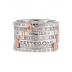Ring TUUM SETTEDONI silver rhodium and gold wide band