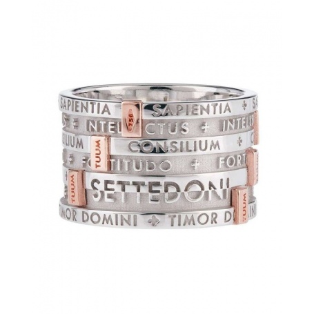 Ring TUUM SETTEDONI silver rhodium and gold wide band