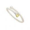 Semi-rigid Mimi Lollipop pearls bracelet with lemon quartz and pink sapphire