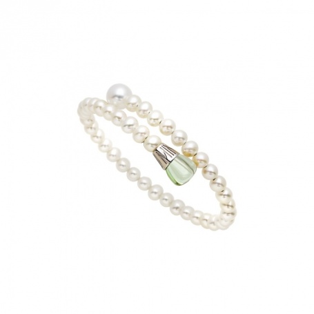 Mimì Lollipop bracelet white pearls with prasiolite and violet sapphire