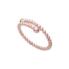 Mimì Lollipop purple pearls bracelet with lemon quartz and orange sapphire