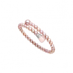Mimì Lollipop purple pearls bracelet with rose quartz and violet sapphire