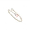Bracciale Mimì Lollipop perle bianche con quarzo e zaffiro rosa