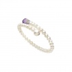 Mimì Lollipop bracelet white pearls with amethyst and pink sapphire