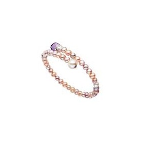 Bracciale Mimì Lollipop perle multicolor con ametista e zaffiro viola