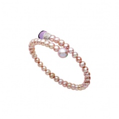 Mimì Lollipop bracelet purple pearls with amethyst and Tsavorite