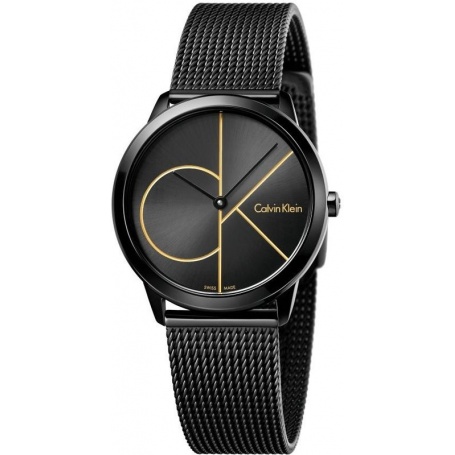 Calvin Klein Minimal Midsize PVD Watch Logo CK K3M224X1