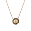 Mimì Happy rose gold necklace with diamonds pavé and central citrine