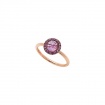 Mimì ring Happy rose gold with pavé of pink sapphires and amethyst