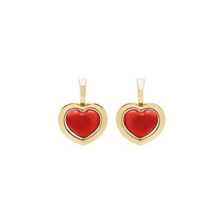 Drop earrings Romeo and Juliet gold and coral paste collection