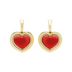Drop earrings Romeo and Juliet gold and coral paste collection