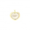 Gold and white quartzite Giulietta and Romeo heart pendant