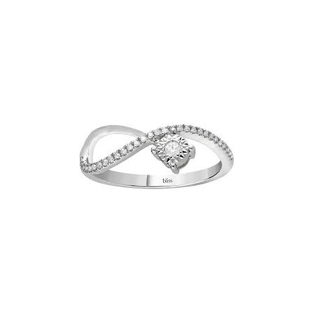 Bliss ring Pansiero collection in gold and diamonds infinite solitaire model