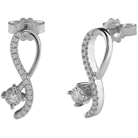 Bliss earrings Pansiero collection in gold and diamonds infinite model