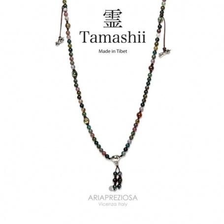 Necklace Mala Tamashii Mudra Agate Musky novelty silver - NHS1500-17