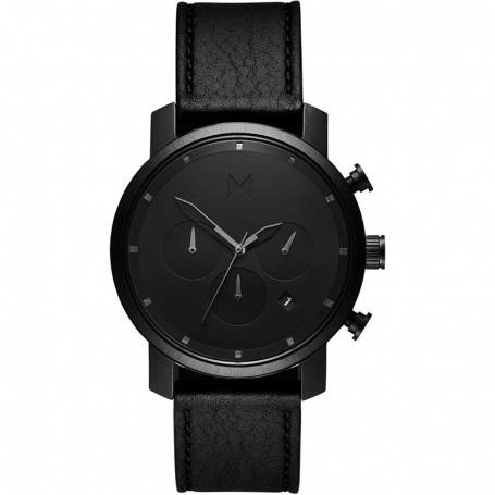 Orologio MVMT Black Leather cronografo cinturino pelle -MC02-BLBL