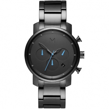 Orologio MVMT Gunmetal cronografo grigio nero in acciaio lancette blu