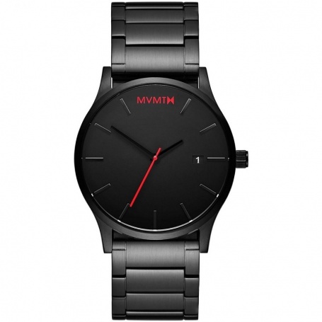 Watch MVMT Classic Black Link utra thin black red hands