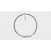 Collana Misani gioielli Aurora con oro, argento, perle e cuoio toscano