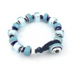 Moi Unico bracelet with pearls in blue glass and white gold