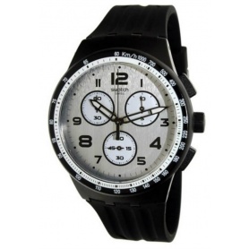 Swatch Uhr Nocloud grau schwarz Chronosilikon - SUSB103