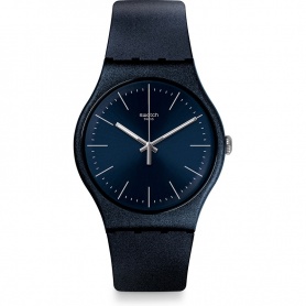 Nightbayan swatch blue silicone night glittered watch - SUON136