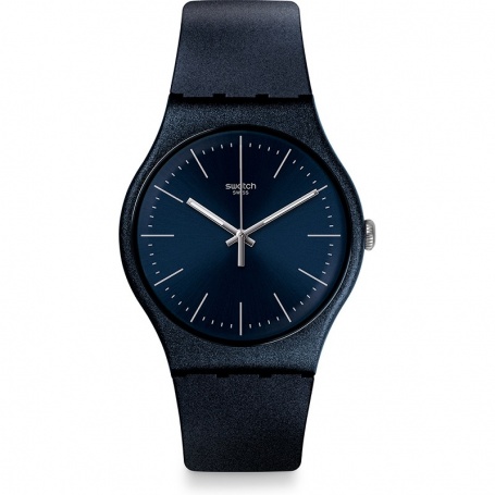 Swatch orologio Nightbayan silicone blu notte brillantinato - SUON136