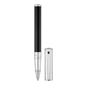 Dupont roller pen Initial Duo Tone black silver cap - 262201