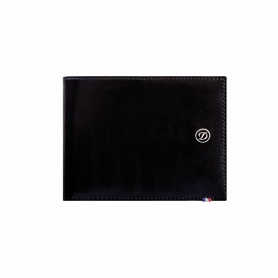 Brieftasche Mann Dupont Kreditkarteninhaber Leder schwarz glänzend - 180001