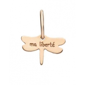 Micro pendant Queriot But Liberté dragonfly rose gold