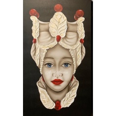 Art Maiora-Rotmalerei der Frau dunkel