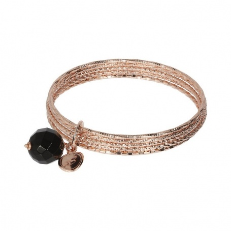 Rigid Bronzallure bracelet with Onyx pendant - WSBZ01386