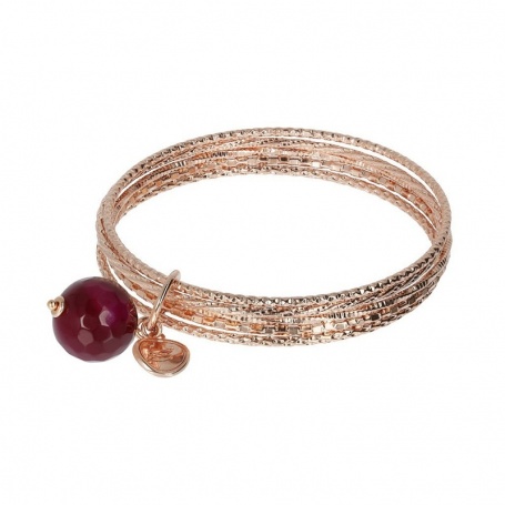 Rigid Bronzallure bracelet with Agate pendant WSBZ01386A