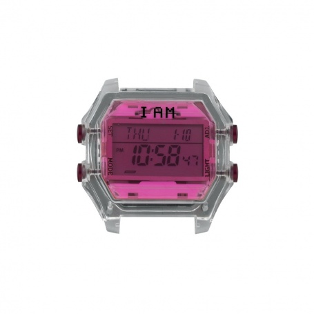 I AM Damen Fuchsia und Transparent Grey IAM009 Digitaluhr