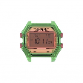 I AM woman's watch with salmon and green transparent IAM007