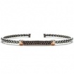Gerba bracelet in rigid silver with black stones - 3050ROSE '