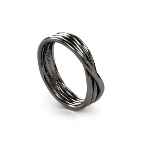 Ring Filodellavita Rock, three wires in burnished silver - AN8N