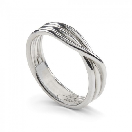Ring Filodellavita Rock, three silver wires Rhodium - AN8A