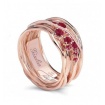 Ring Filodellavita Ten, ten wires in 18kt rose gold and rubies - AN100RRB