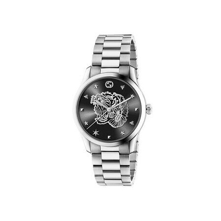 Gucci Damenuhr G-Timeless Iconic Silber Schwarz - YA1264125