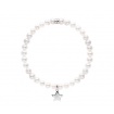 Elastic Mimì bracelet with white pearls and LARGE star