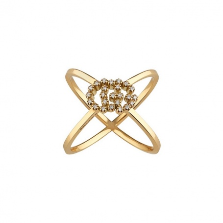 Yellow gold Gucci Running ring with diamonds - YBC582548001