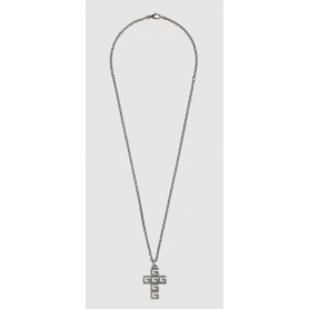 Gucci Halskette mit G Quadro Silberkreuz - YBB552395001