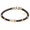 Misant bracelet, Grand Tour leather, gold and silver B2005