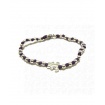 Spadarella Silver baby bracelet, black cord and bear SPBR167