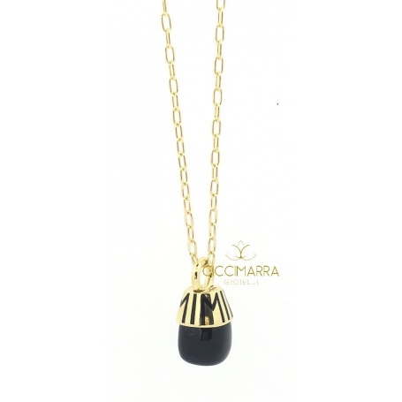 Mimì Tam Tam onyx and yellow gold pendant necklace - PXM372G8O