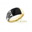 Mimì Tam Tam ring wide band in gold with onyx