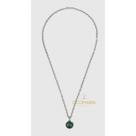 Gucci Garden necklace for men and women silver and malachite